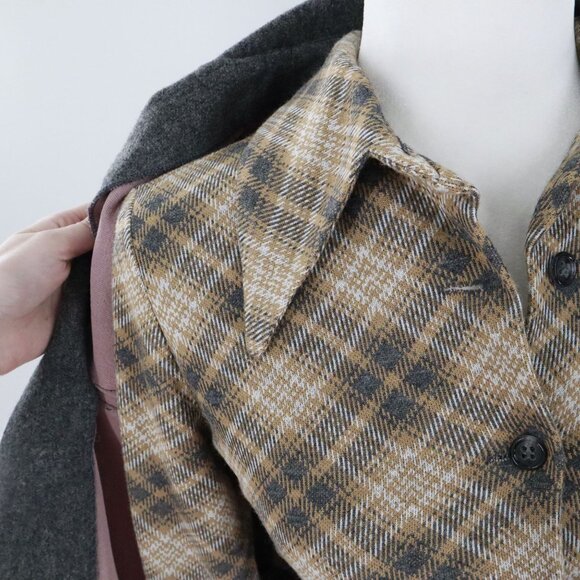 Domino Skirt Suit Womens 8 Gray Office Wear Secretary Dark Academia Vintage 70's - Picture 10 of 16